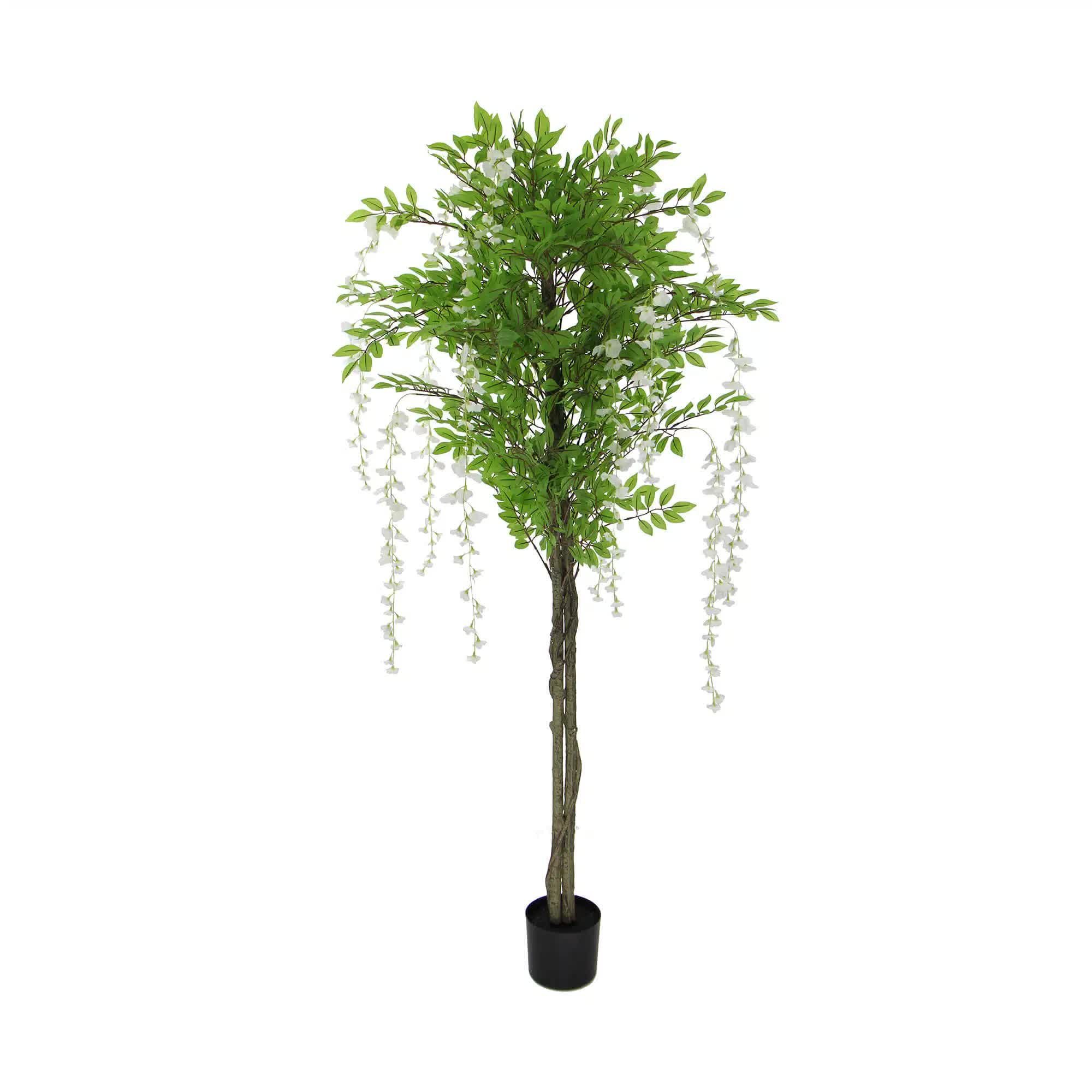 Flowering Artificial Wisteria with White Flowers 180cm V637-DP1166618N