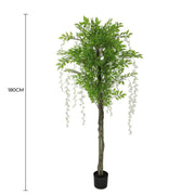 Flowering Artificial Wisteria with White Flowers 180cm V637-DP1166618N