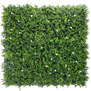 Luxury Flowering Artificial Buxus Hedge Panel UV Resistant Sample V637-DP119067
