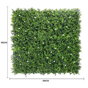 Luxury Flowering Artificial Buxus Hedge Panel UV Resistant Sample V637-DP119067