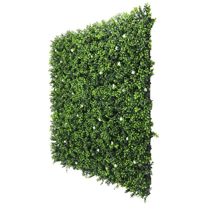 Luxury Flowering Artificial Buxus Hedge Panel UV Resistant Sample V637-DP119067