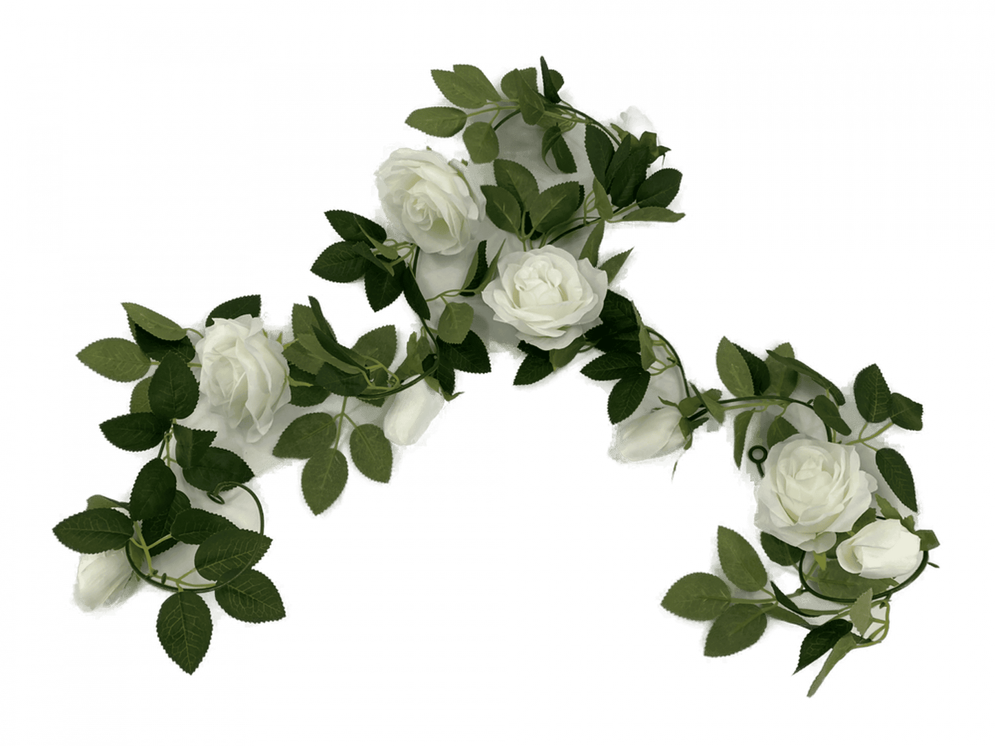 Flowering White Artificial Rose Garland 190cm V637-DP1191290