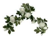 Flowering White Artificial Rose Garland 190cm V637-DP1191290