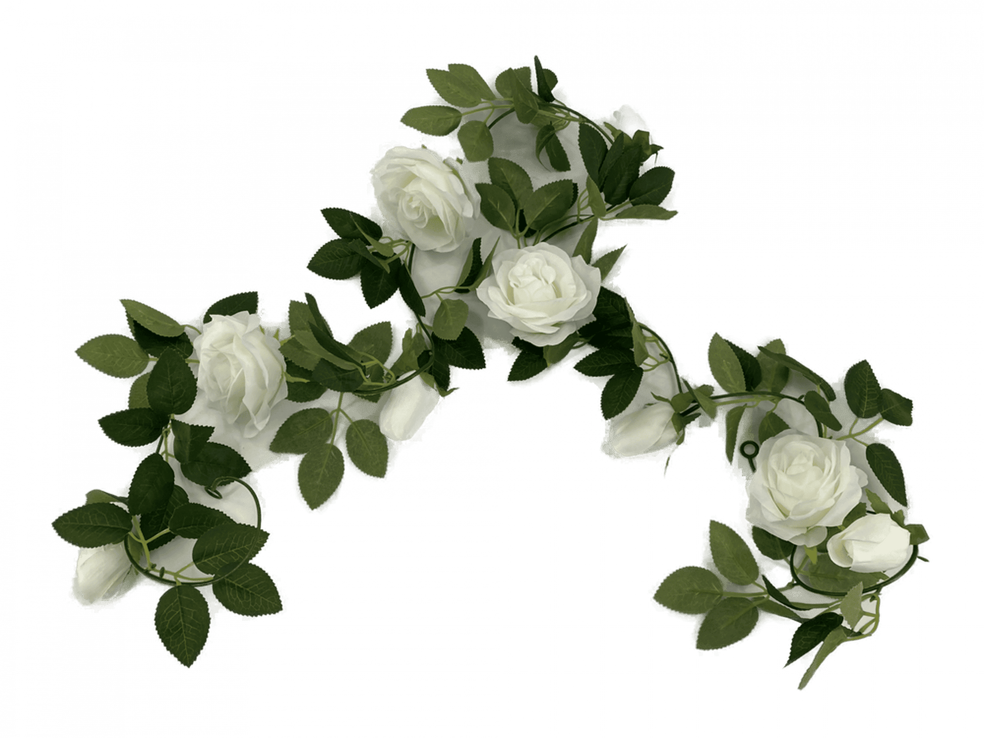 Flowering White Artificial Rose Garland 190cm V637-DP1191290