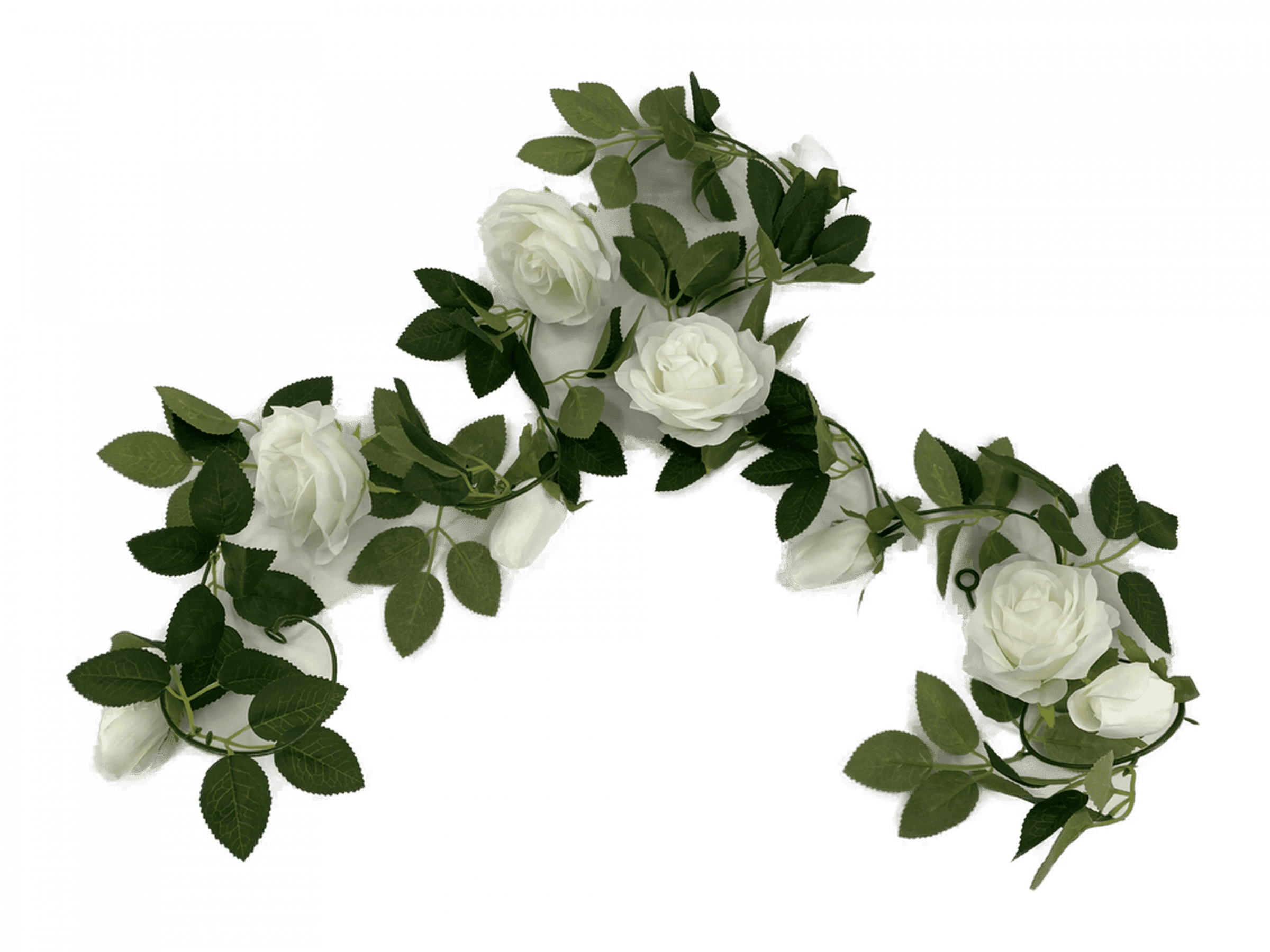 Flowering White Artificial Rose Garland 190cm V637-DP1191290