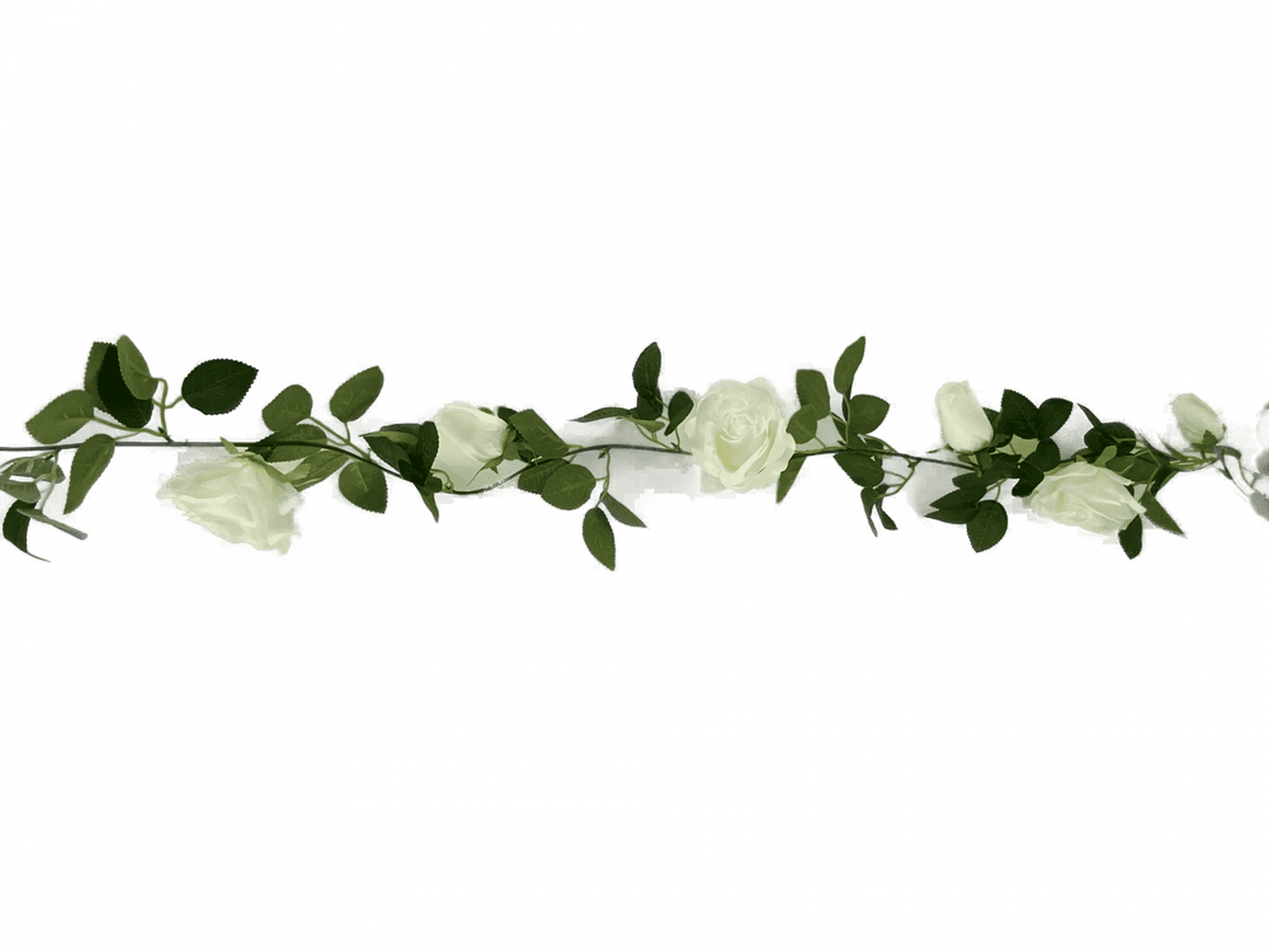 Flowering White Artificial Rose Garland 190cm V637-DP1191290