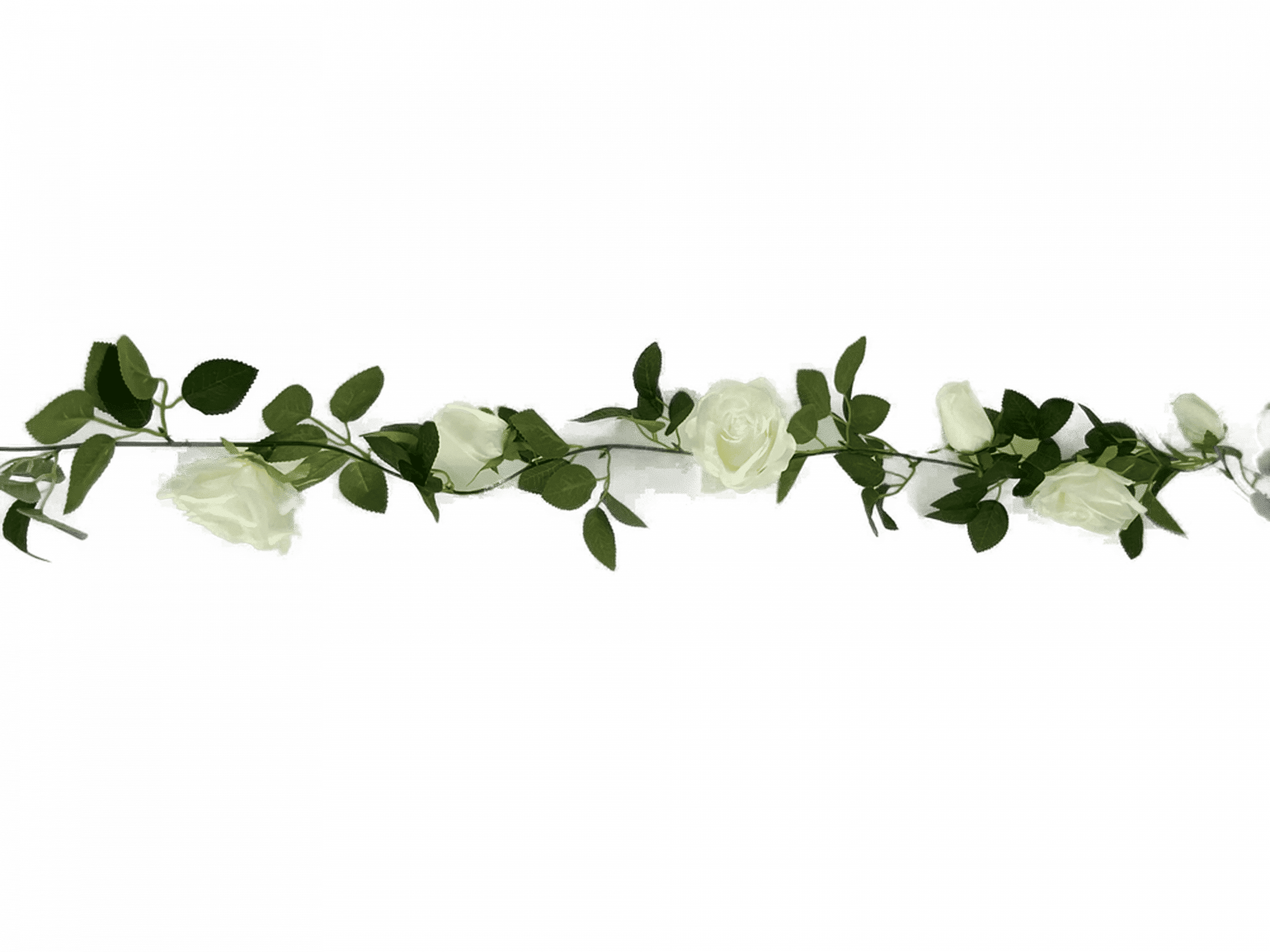 Flowering White Artificial Rose Garland 190cm V637-DP1191290