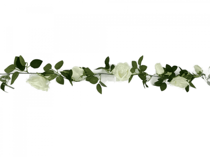 Flowering White Artificial Rose Garland 190cm V637-DP1191290