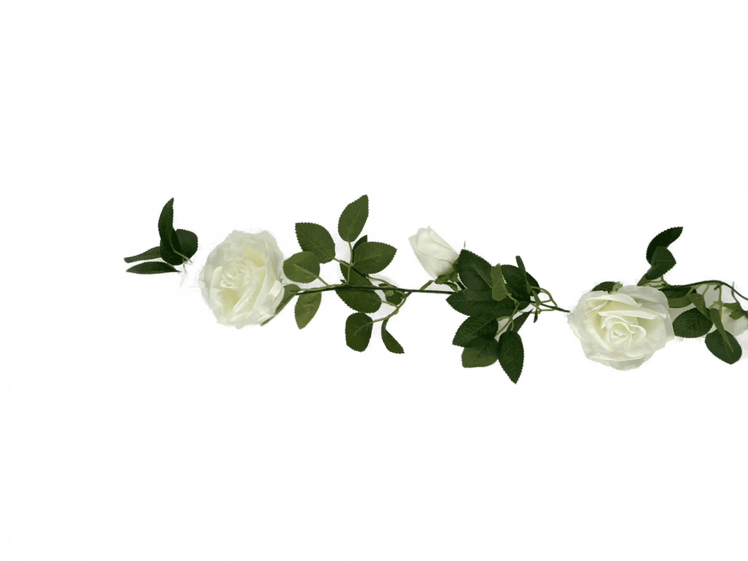 Flowering White Artificial Rose Garland 190cm V637-DP1191290