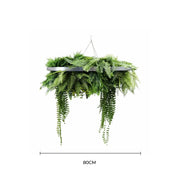 Silver Artificial Hanging Green Wall Disc 80cm UV Resistant Foliage V637-DP1191772S