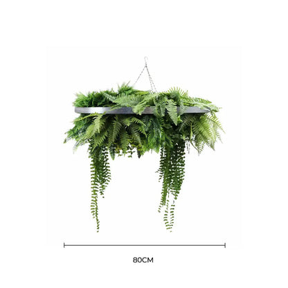 Silver Artificial Hanging Green Wall Disc 80cm UV Resistant Foliage V637-DP1191772S