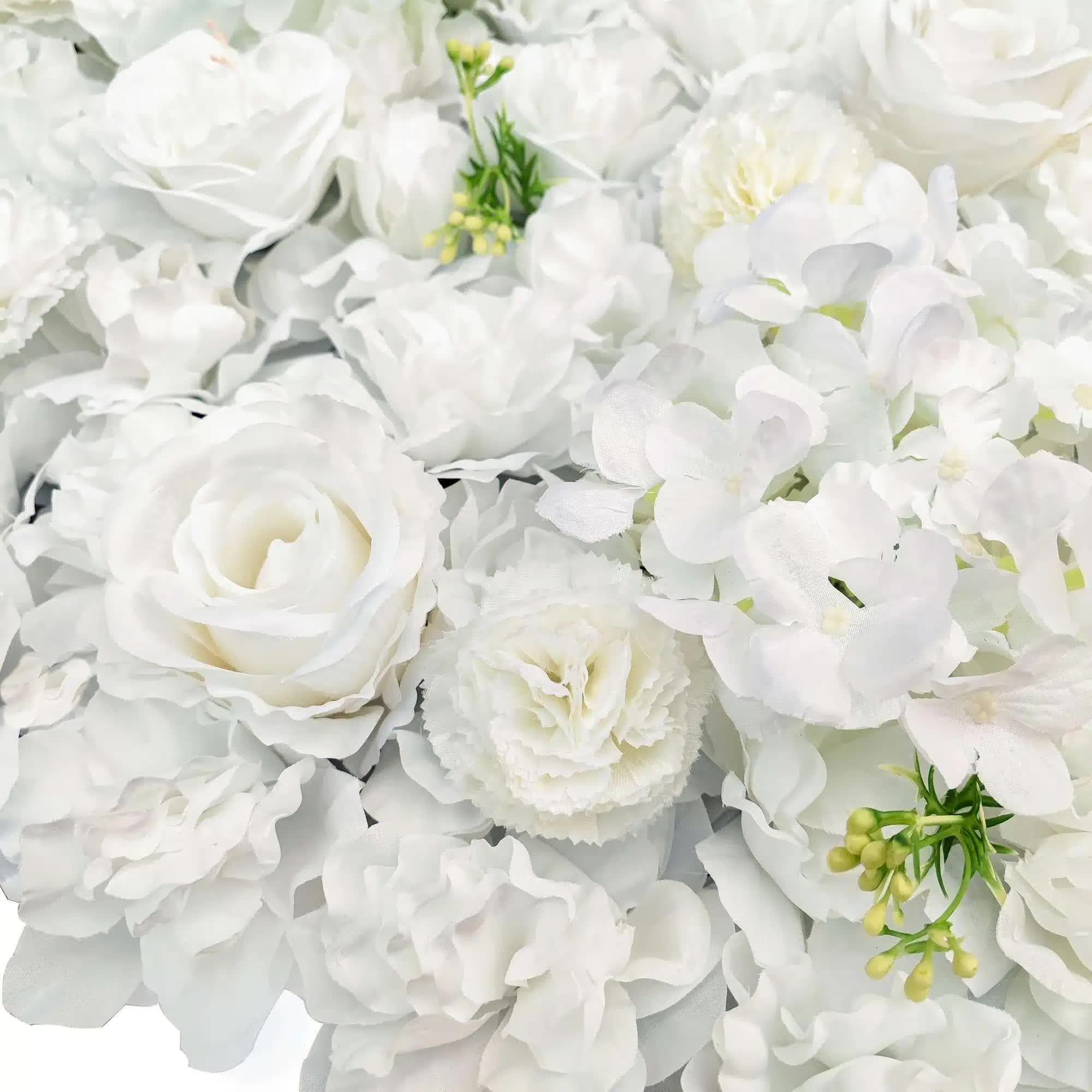Artificial Flower Wall Backdrop Panel 40cm x 60cm Mixed Whites V637-DP1193820