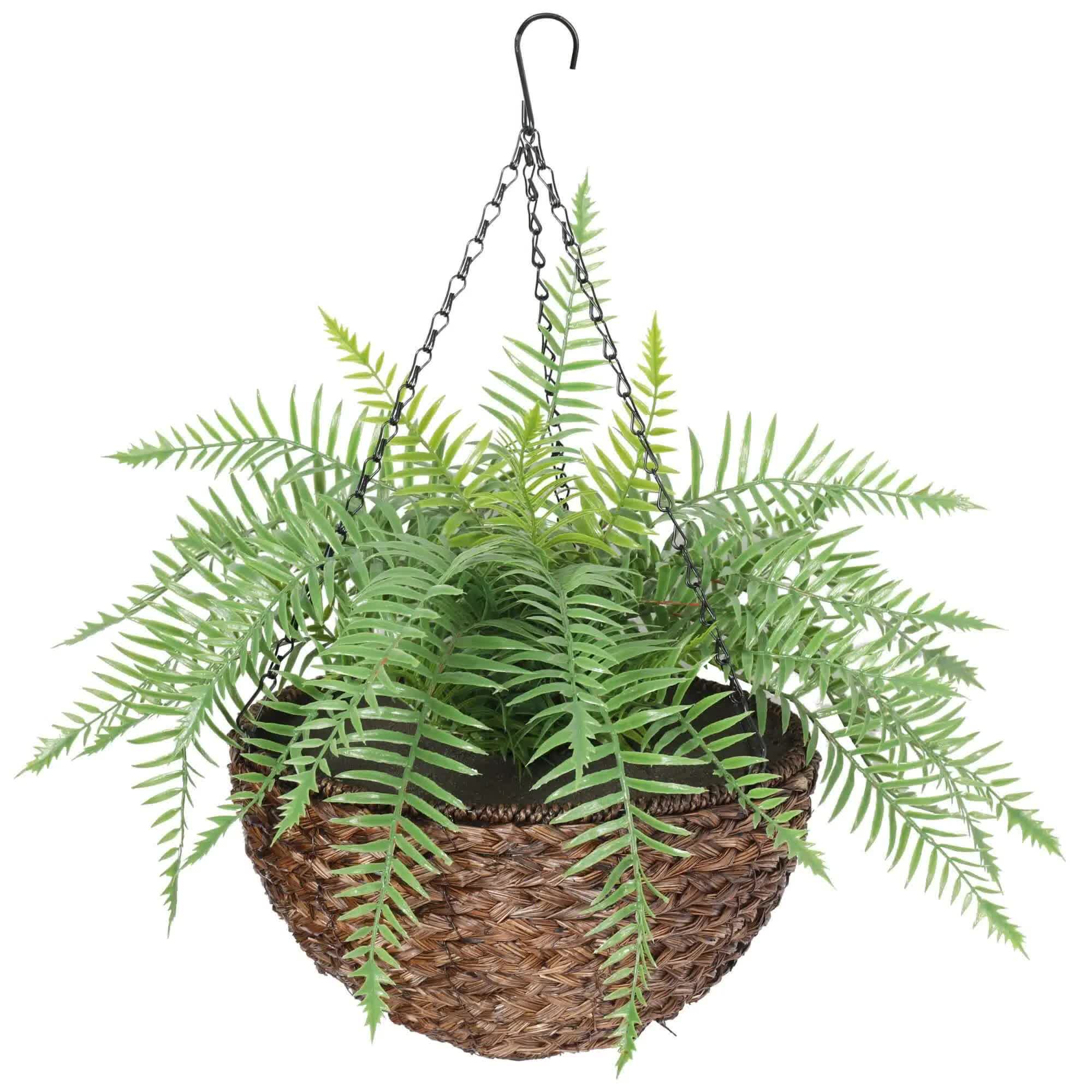Large Artificial Hanging Basket (Fern Hanging Basket) UV Resistant V637-DP1193907