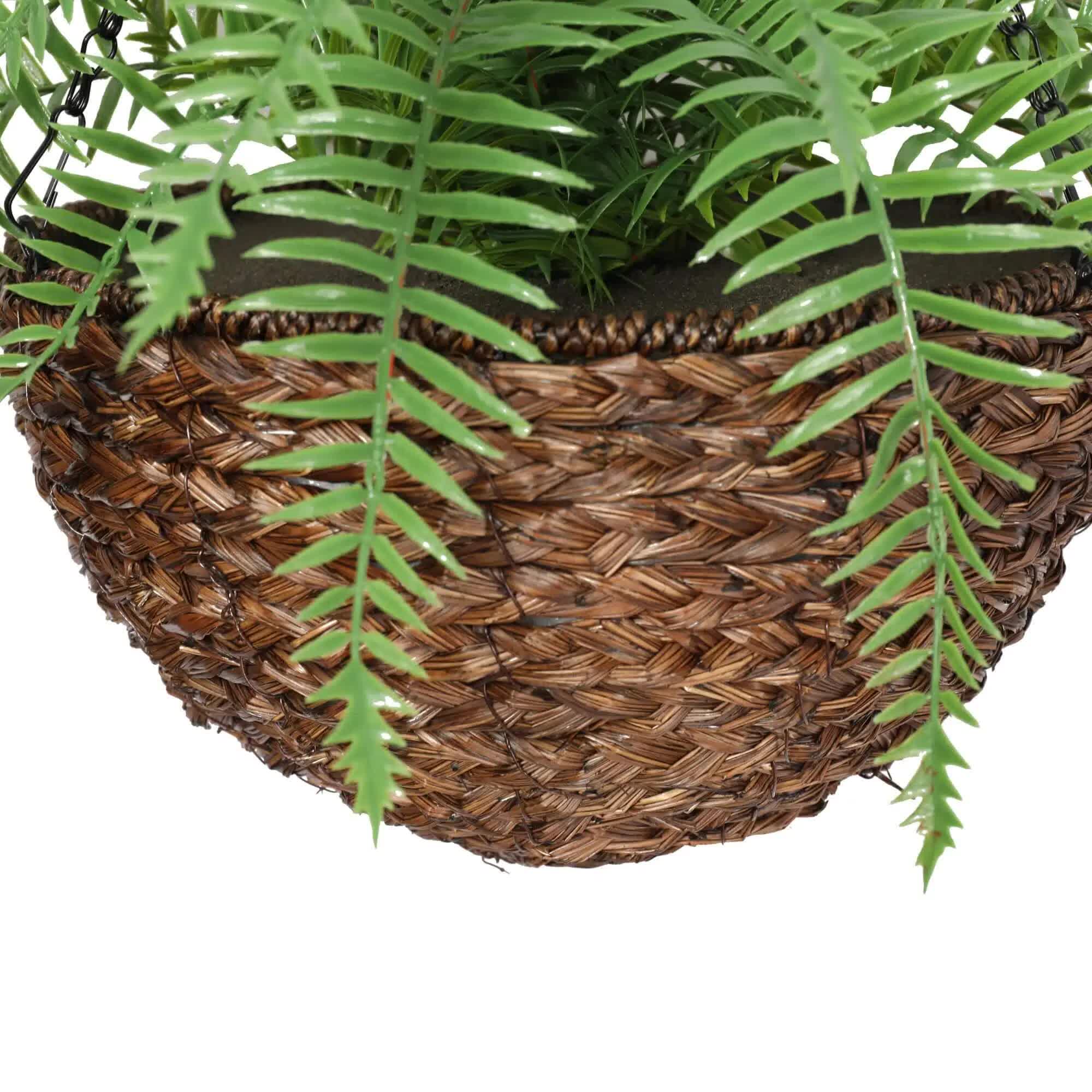 Large Artificial Hanging Basket (Fern Hanging Basket) UV Resistant V637-DP1193907