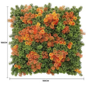 Mixed Orange and Green Moss Panel UV Resistant 100cm x 100cm (Back Order Only) V637-DP1225251