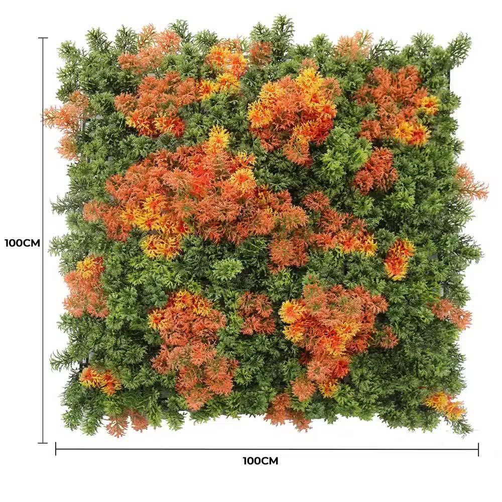 Mixed Orange and Green Moss Panel UV Resistant 100cm x 100cm (Back Order Only) V637-DP1225251