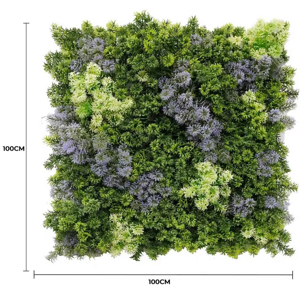 Vivid Purple and Green Moss Panel UV Resistant 100cm x 100cm (Back Order Only) V637-DP1225254
