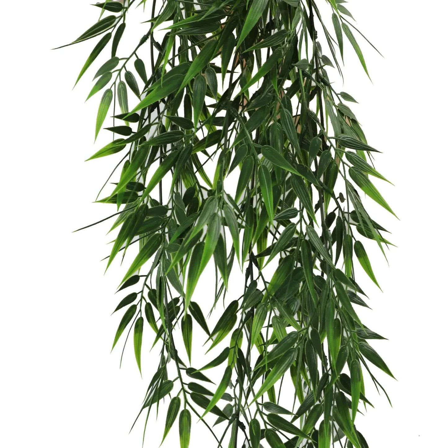 Artificial Hanging Dark Green Hanging Bamboo Leaf Garland Bush UV Resistant and Fire Rated 17cm x 76cm V637-DP1237FR