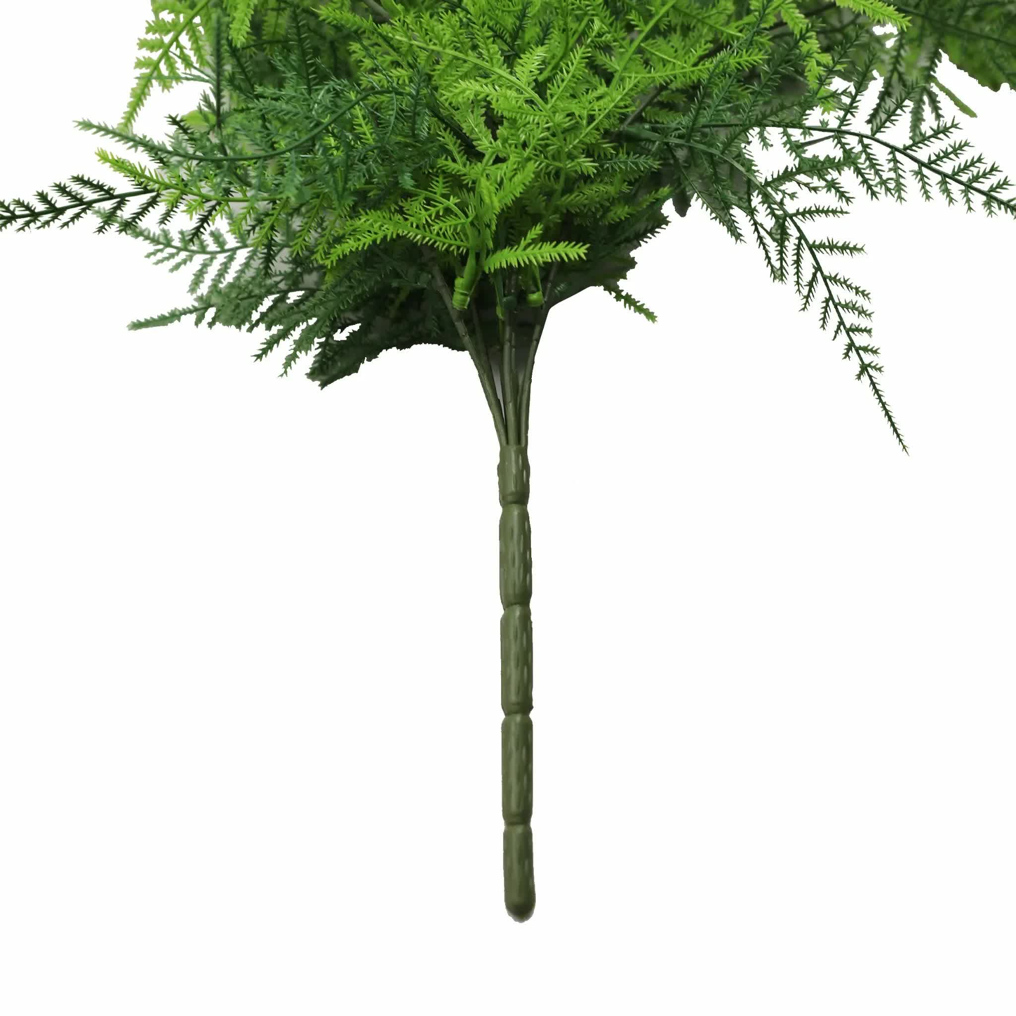 Artificial Hanging Lace Fern Vivid Green Garland Bush UV Resistant and Fire Rated 15cm x 76cm V637-DP1238FR