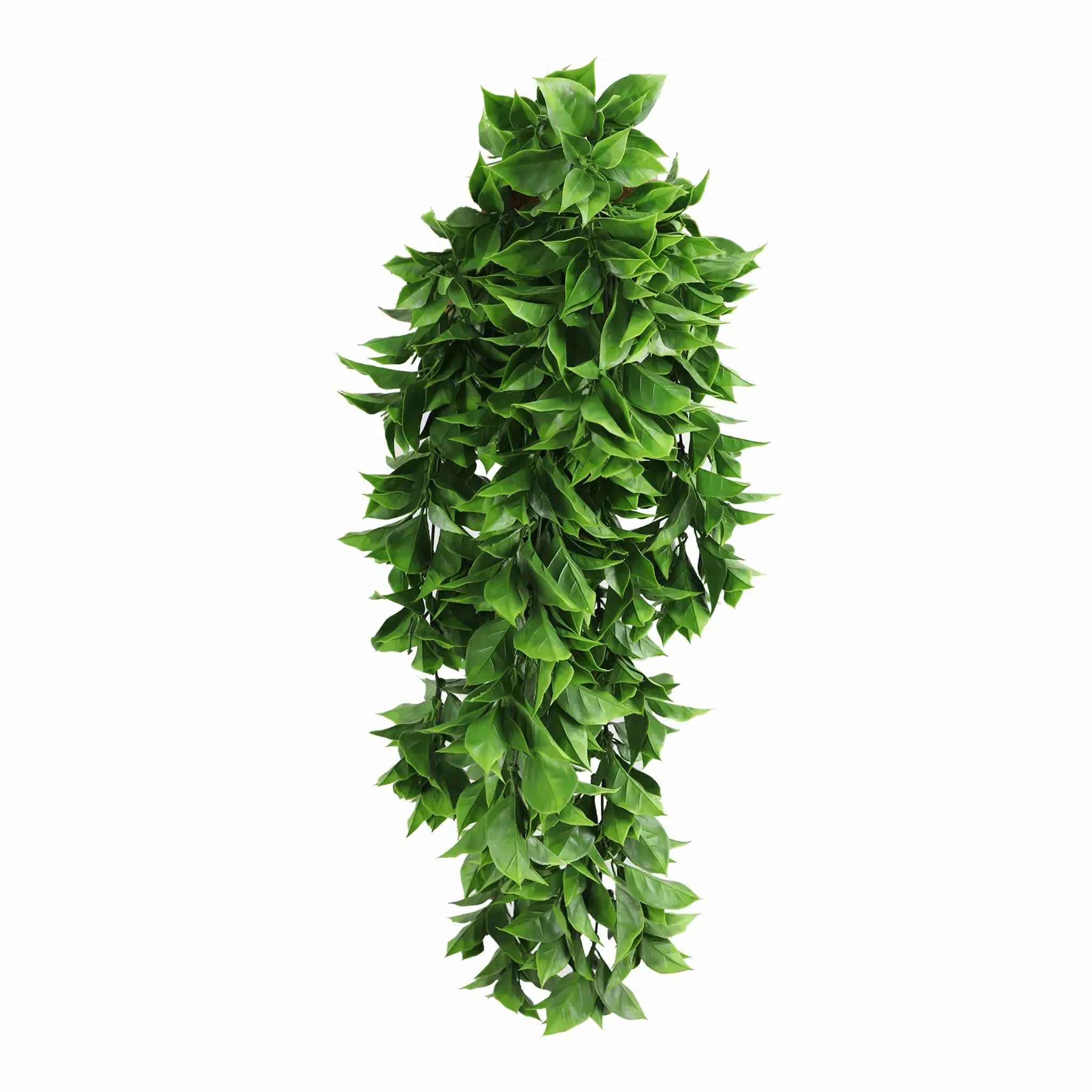 Artificial Dense Hanging Flowering Pothos Bush Vivid Green UV Resistant and Fire Rated 27cm x 72cm V637-DP1239FR
