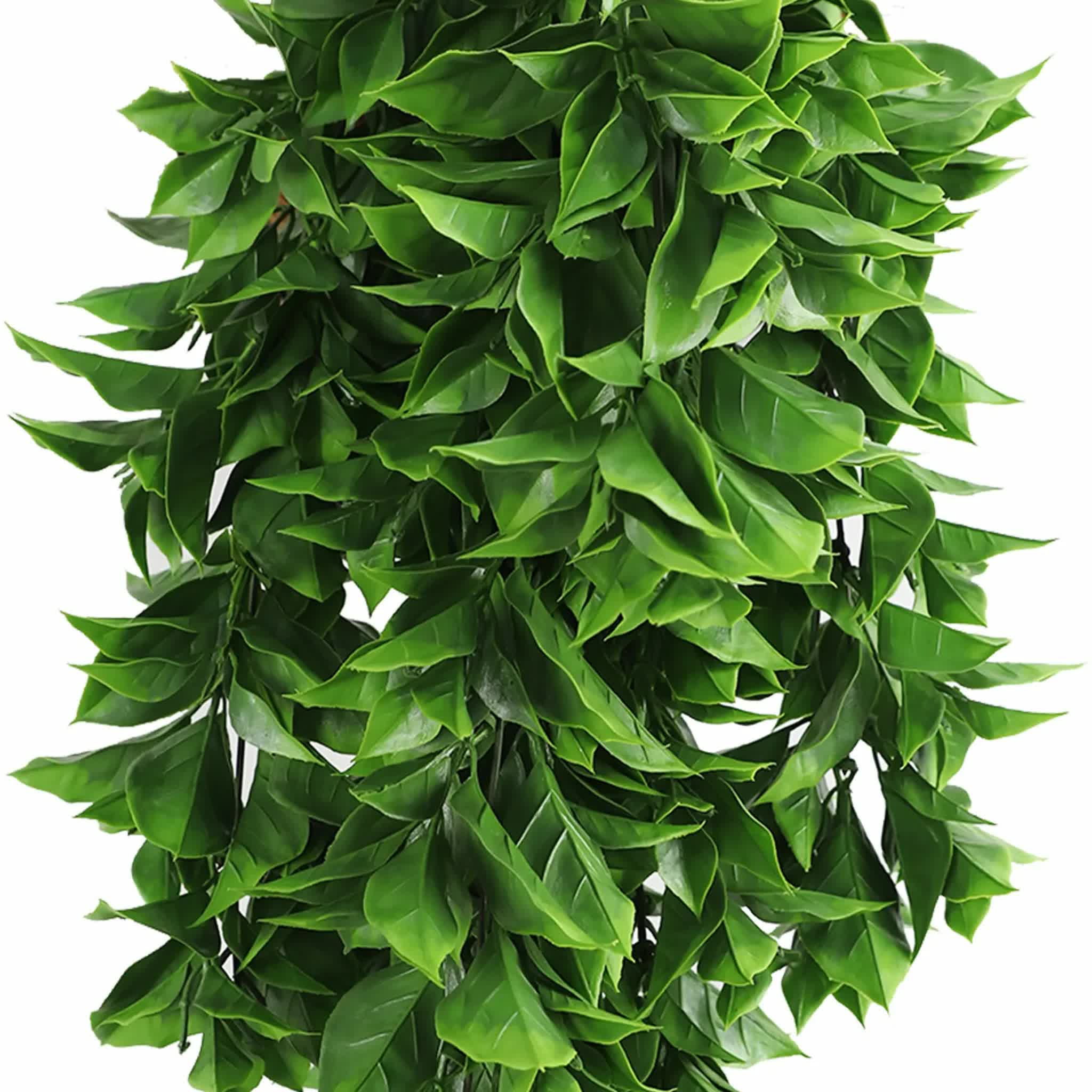 Artificial Dense Hanging Flowering Pothos Bush Vivid Green UV Resistant and Fire Rated 27cm x 72cm V637-DP1239FR