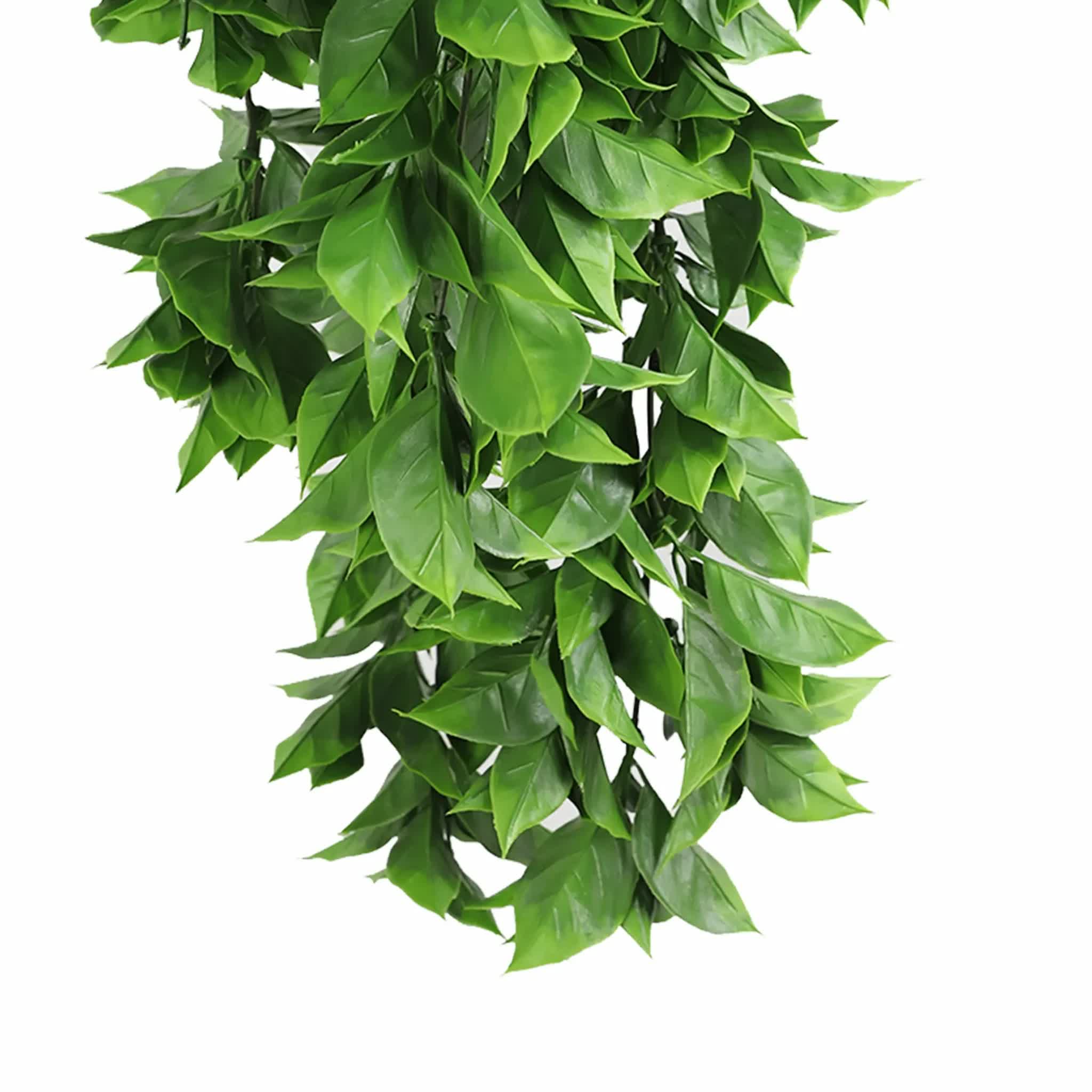 Artificial Dense Hanging Flowering Pothos Bush Vivid Green UV Resistant and Fire Rated 27cm x 72cm V637-DP1239FR