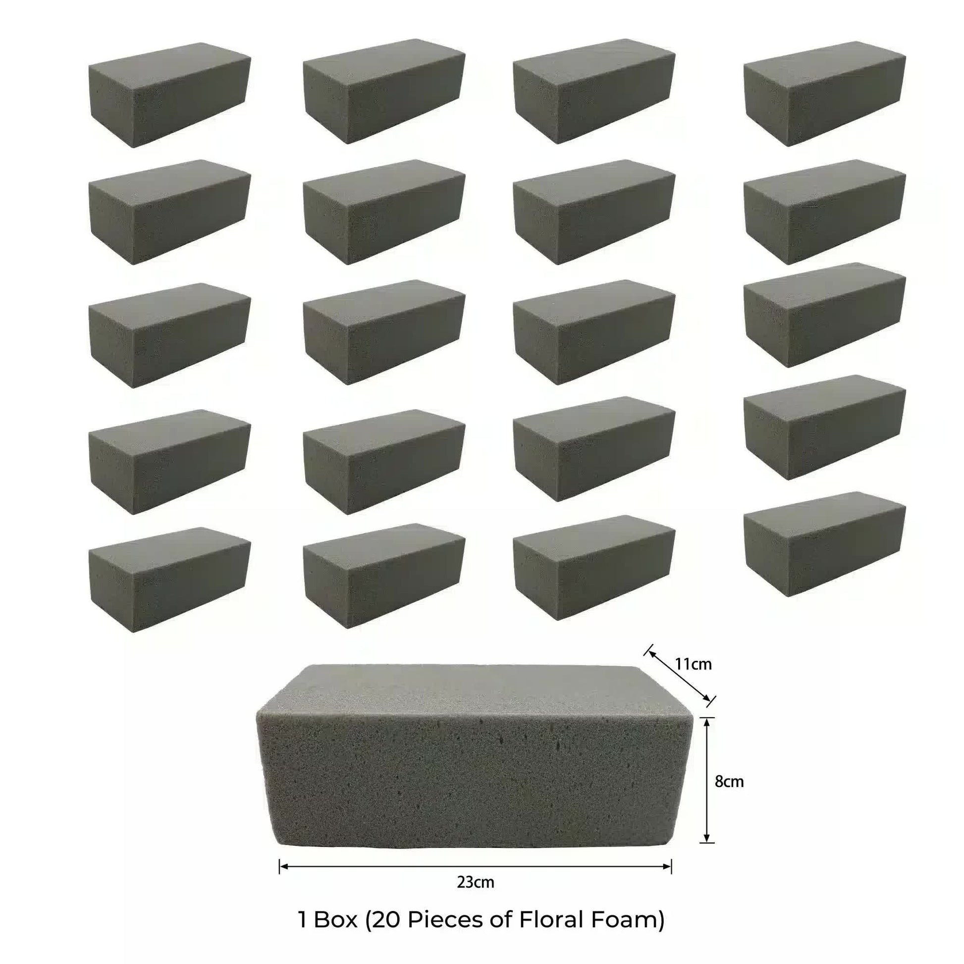 20 Pieces of Dry Floral Foam Bricks 23cm x 11cm x 8cm (Artificial Plant Foam Blocks - formaldehyde FREE) V637-DP1240875