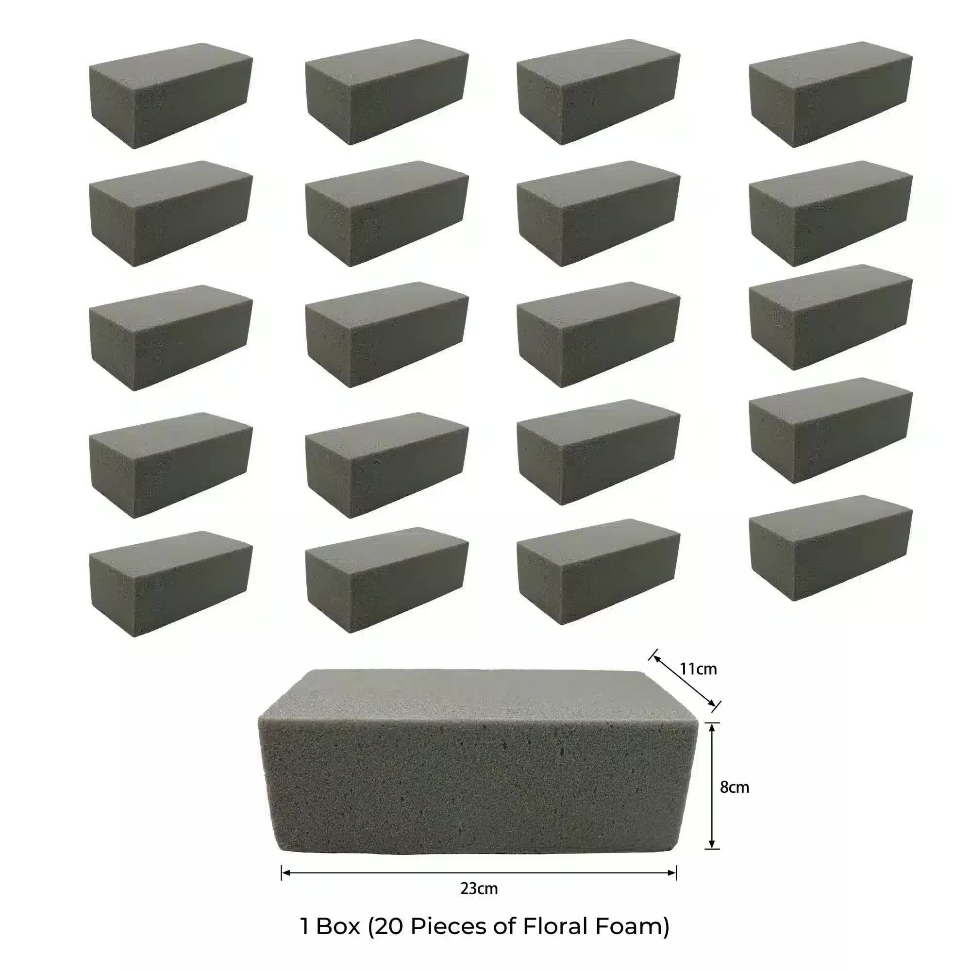 20 Pieces of Dry Floral Foam Bricks 23cm x 11cm x 8cm (Artificial Plant Foam Blocks - formaldehyde FREE) V637-DP1240875