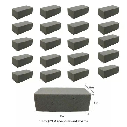 20 Pieces of Dry Floral Foam Bricks 23cm x 11cm x 8cm (Artificial Plant Foam Blocks - formaldehyde FREE) V637-DP1240875