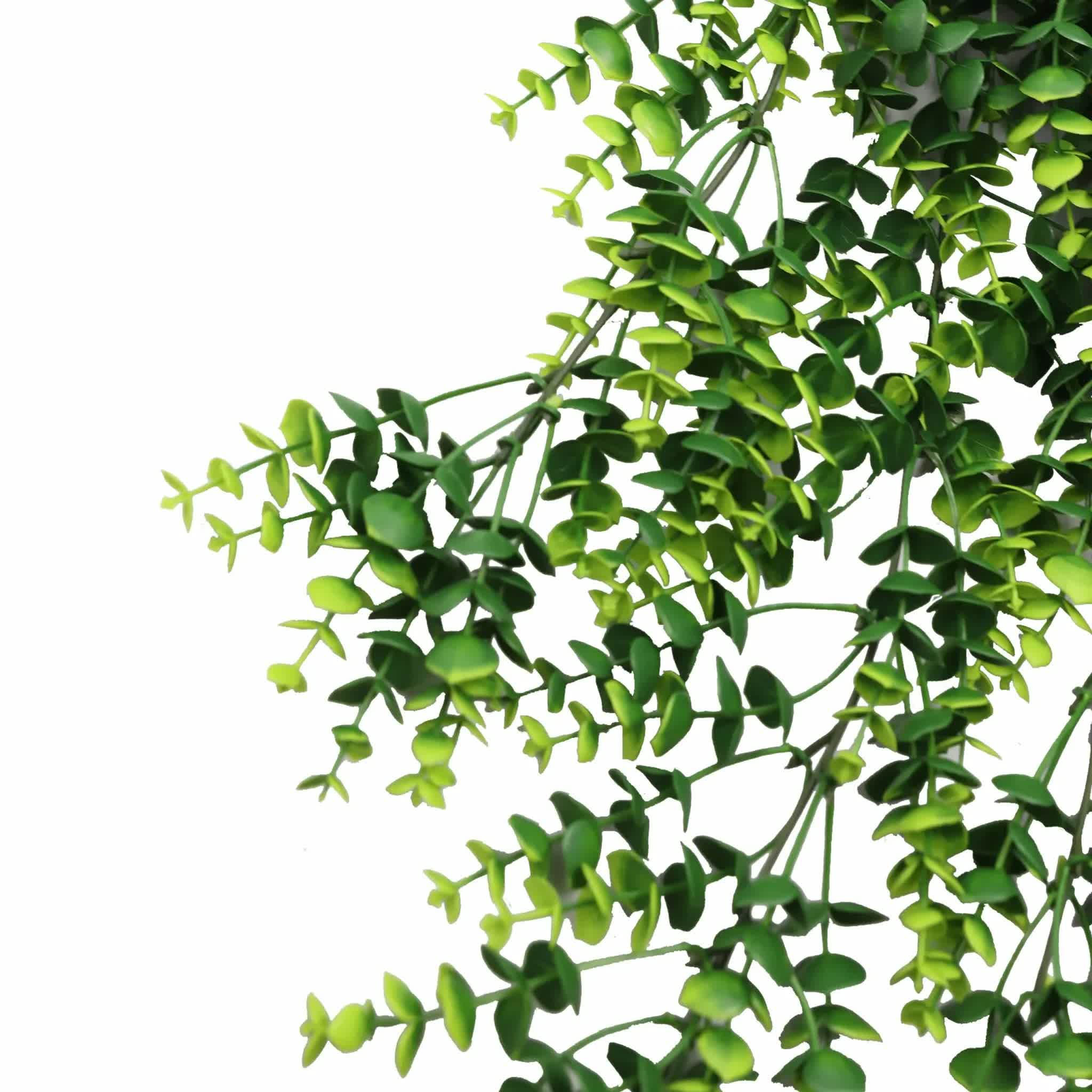 Artificial Dense Hanging Lush Green Eucalyptus Garland Bush UV Resistant and Fire Rated 18cm x 77cm V637-DP1240FR