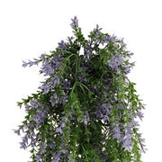 Artificial Hanging Purple and Green Willow Leaf Garland Bush UV Resistant and Fire Rated 20cm x 76cm V637-DP1242FR