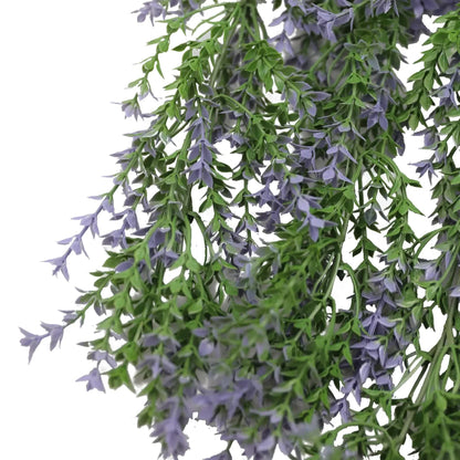 Artificial Hanging Purple and Green Willow Leaf Garland Bush UV Resistant and Fire Rated 20cm x 76cm V637-DP1242FR
