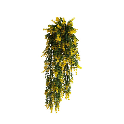 Artificial Hanging Yellow and Green Willow Leaf Garland Bush UV Resistant and Fire Rated 20cm x 76cm V637-DP1243FR