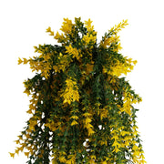 Artificial Hanging Yellow and Green Willow Leaf Garland Bush UV Resistant and Fire Rated 20cm x 76cm V637-DP1243FR