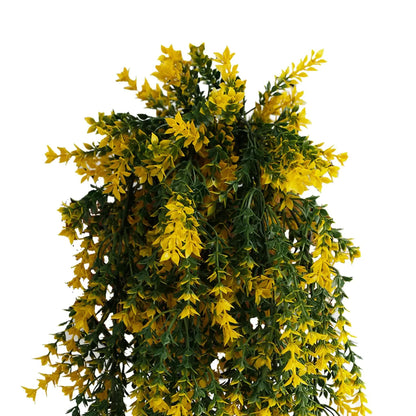 Artificial Hanging Yellow and Green Willow Leaf Garland Bush UV Resistant and Fire Rated 20cm x 76cm V637-DP1243FR