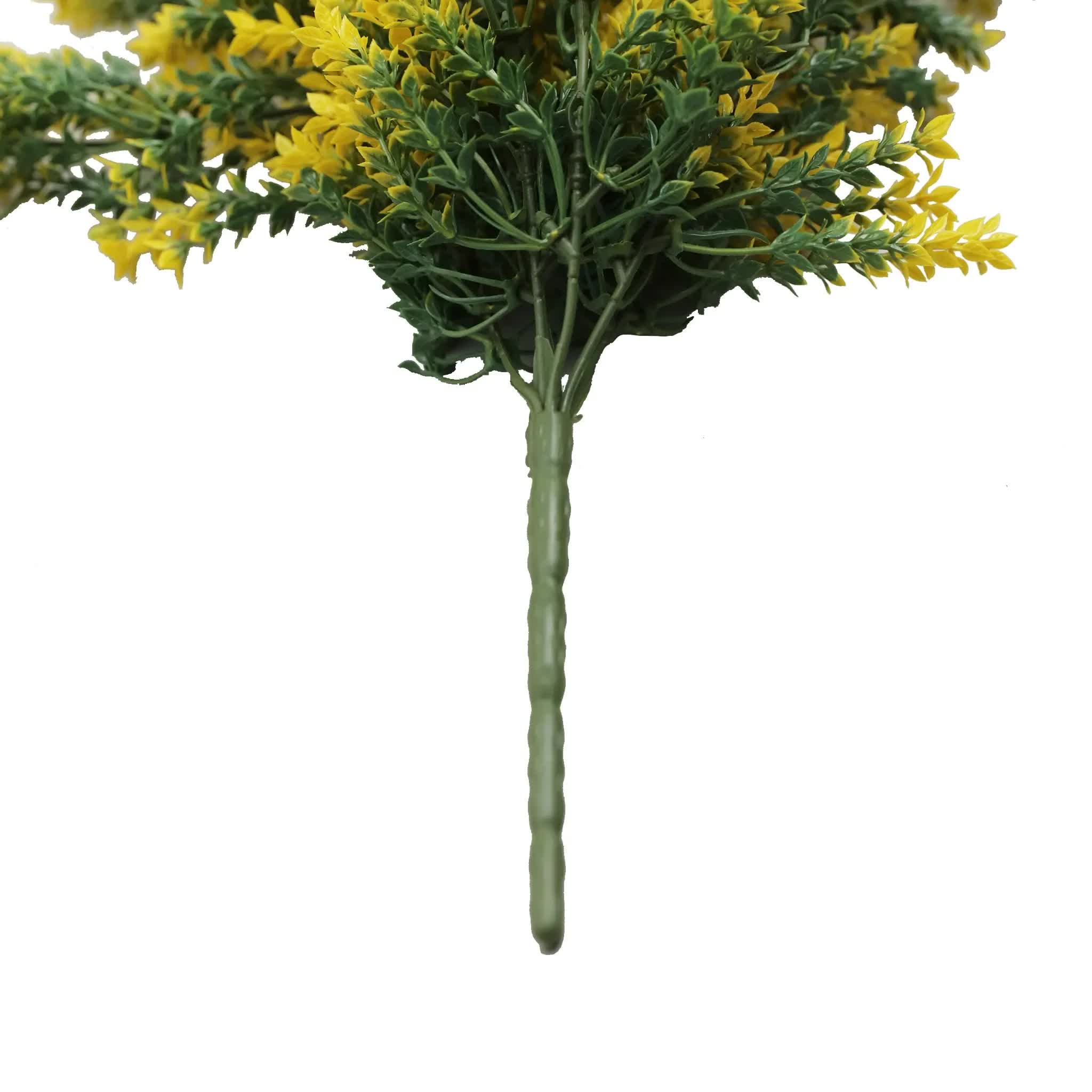 Artificial Hanging Yellow and Green Willow Leaf Garland Bush UV Resistant and Fire Rated 20cm x 76cm V637-DP1243FR