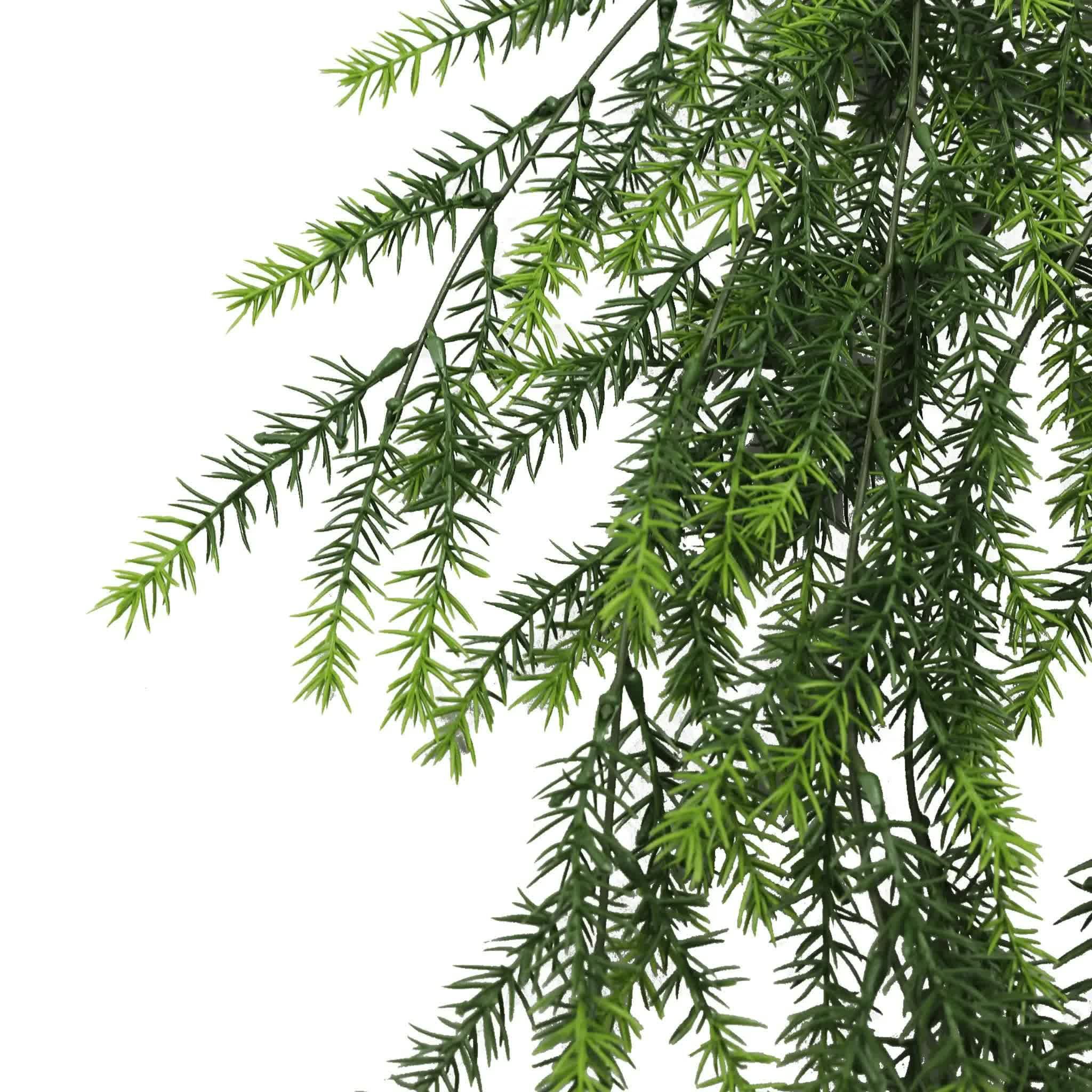 Artificial Hanging Cedar Vine Garland Bush UV Resistant and Fire Rated 20cm x 76cm V637-DP1245FR