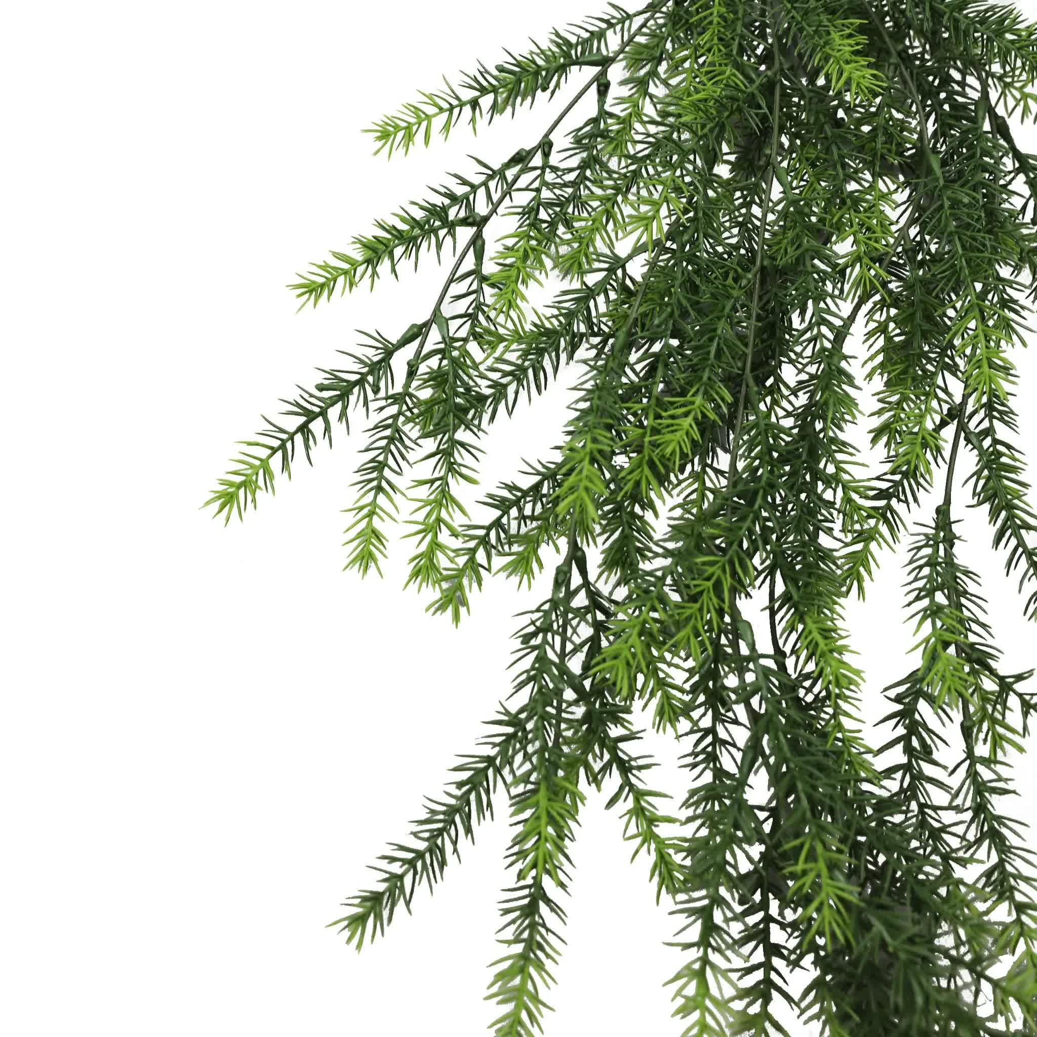 Artificial Hanging Cedar Vine Garland Bush UV Resistant and Fire Rated 20cm x 76cm V637-DP1245FR