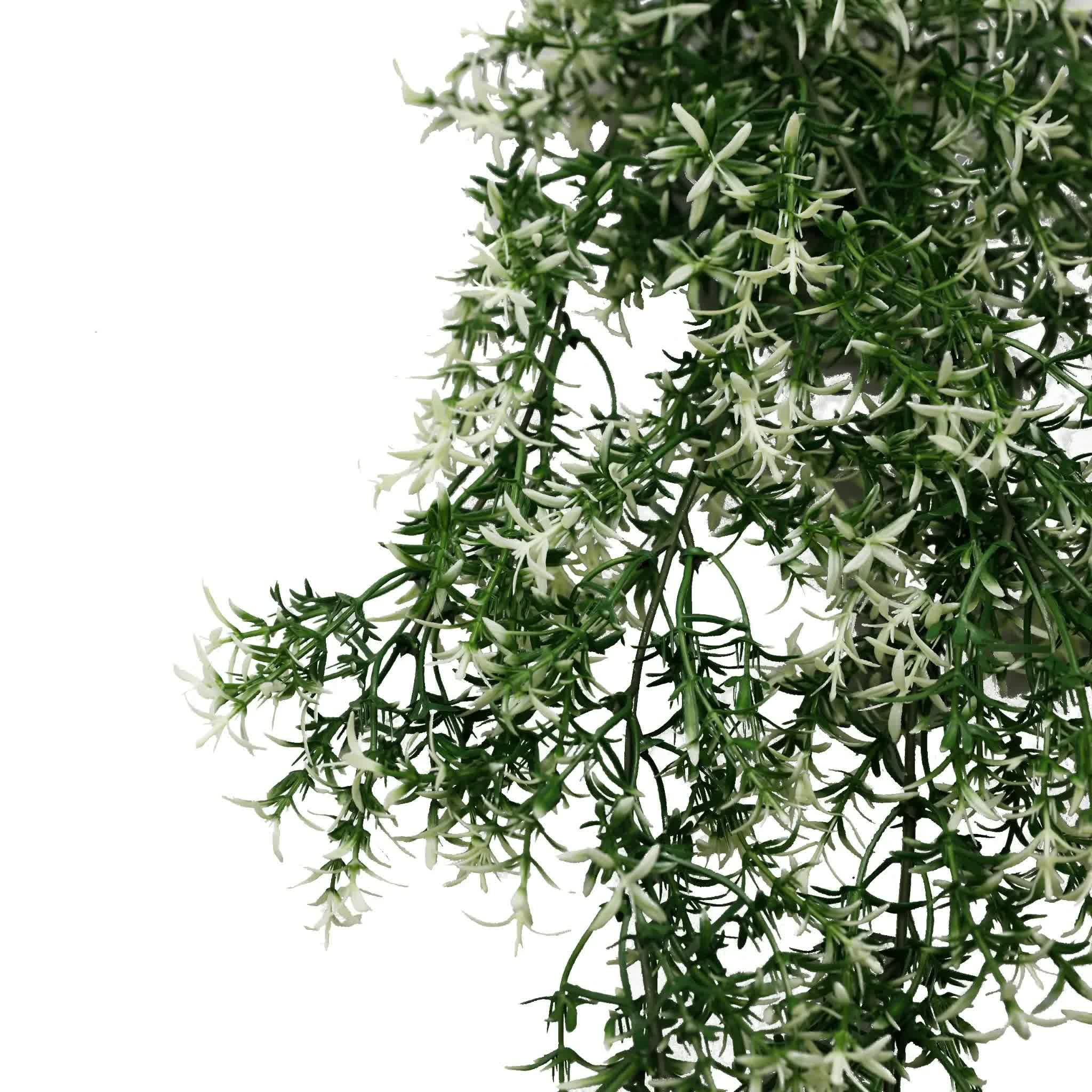 Artificial Hanging Star Jasmine Vine UV Resistant and Fire Rated 20cm x 76cm V637-DP1248FR