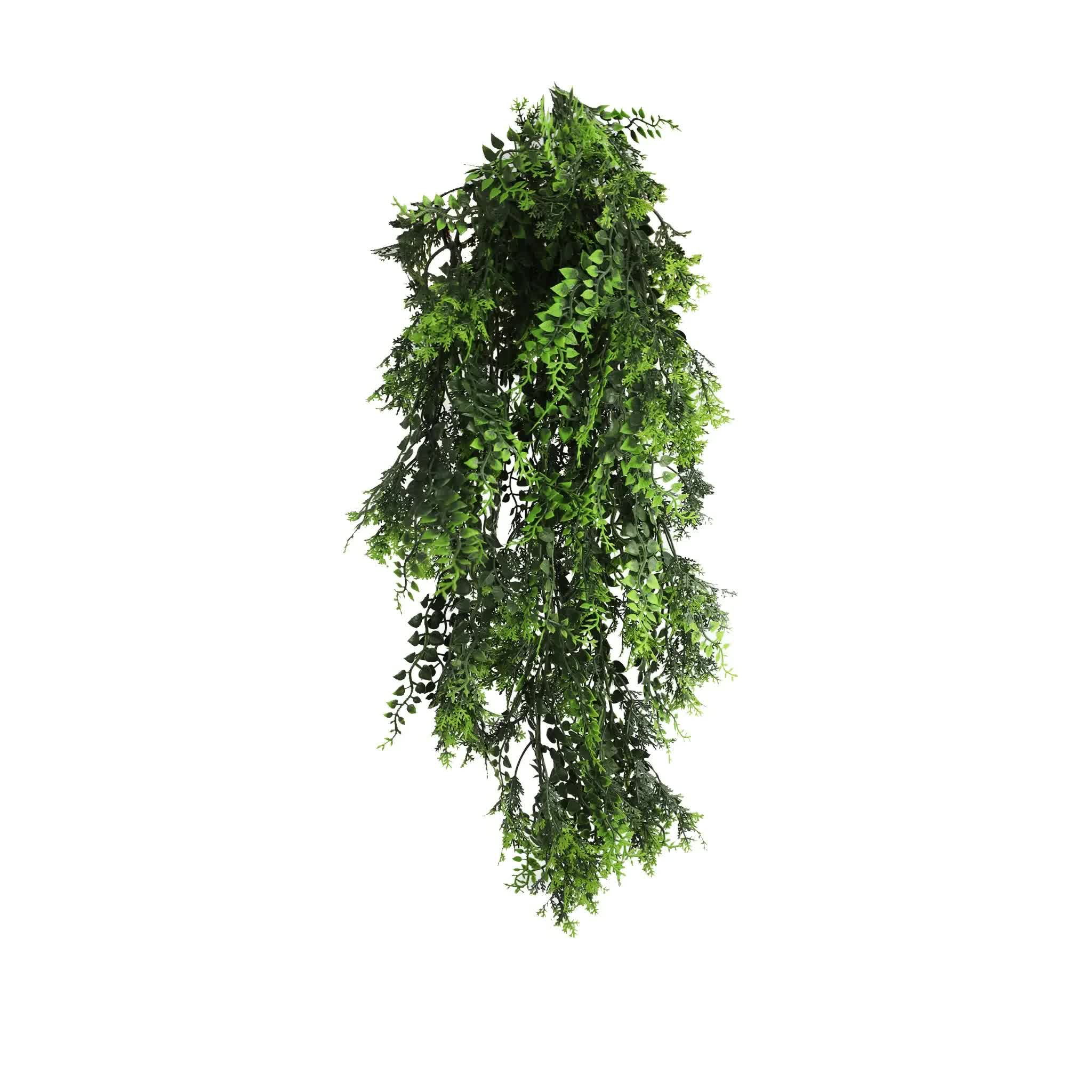 Artificial Hanging Mediterranean Fern Vine UV Resistant and Fire Rated 22cm x 76cm V637-DP1249FR