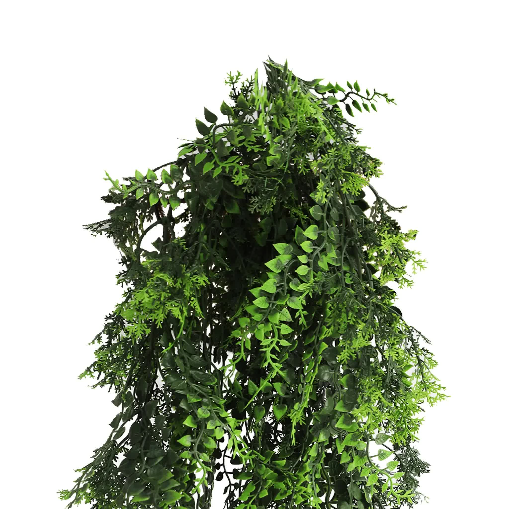 Artificial Hanging Mediterranean Fern Vine UV Resistant and Fire Rated 22cm x 76cm V637-DP1249FR