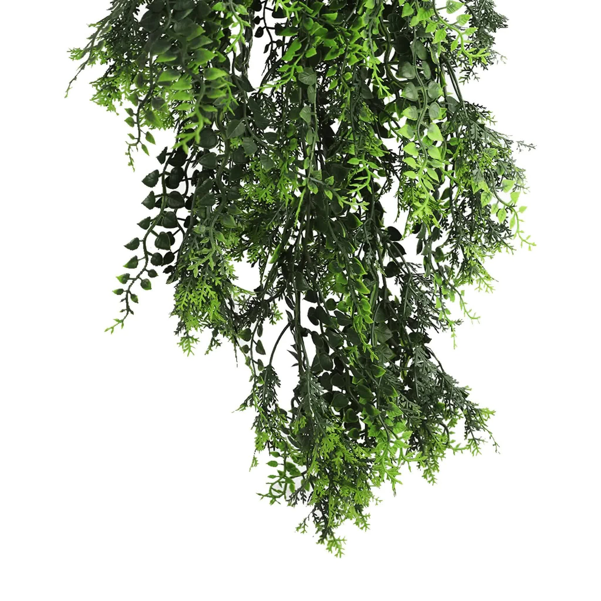 Artificial Hanging Mediterranean Fern Vine UV Resistant and Fire Rated 22cm x 76cm V637-DP1249FR