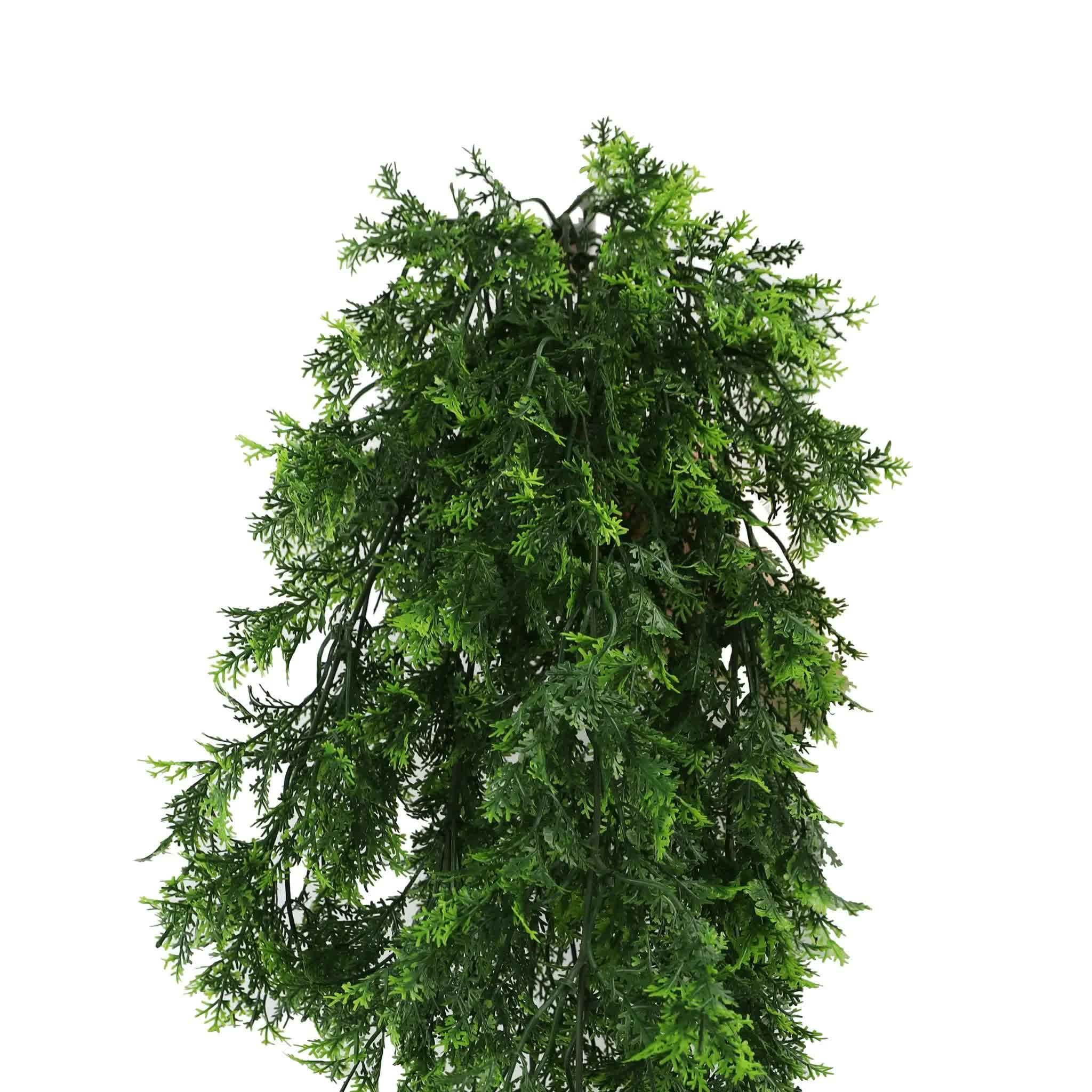 Artificial Mossy Hanging Cedar Vine Garland Bush UV Resistant and Fire Rated 22cm x 76cm V637-DP1250FR