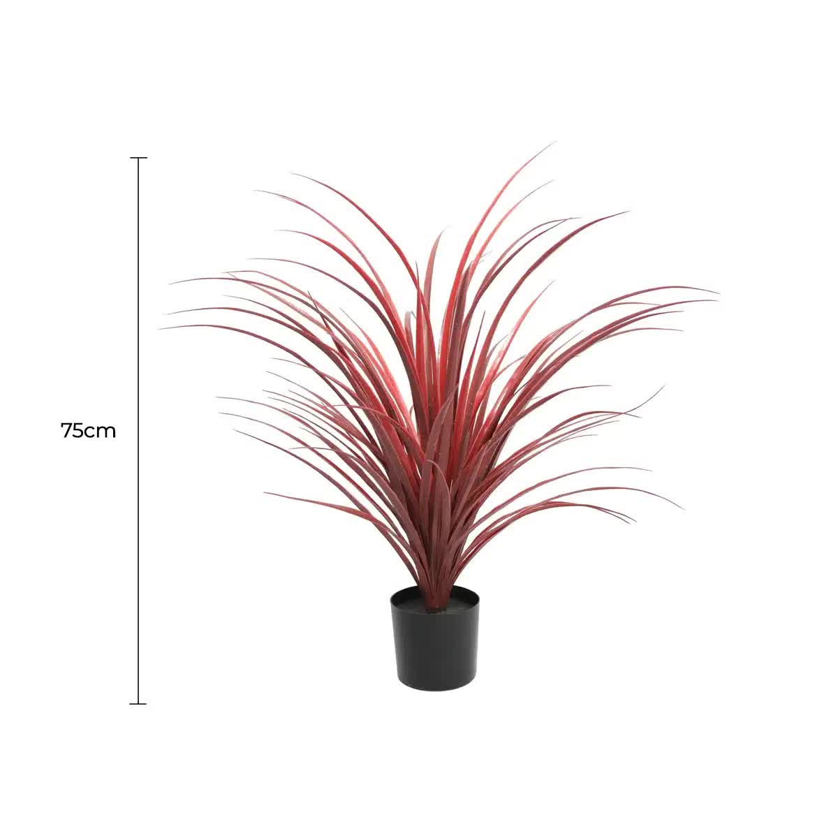 Burgundy Potted Artificial Long Grass (Yucca Grass) 75cm UV Resistant V637-DP189562