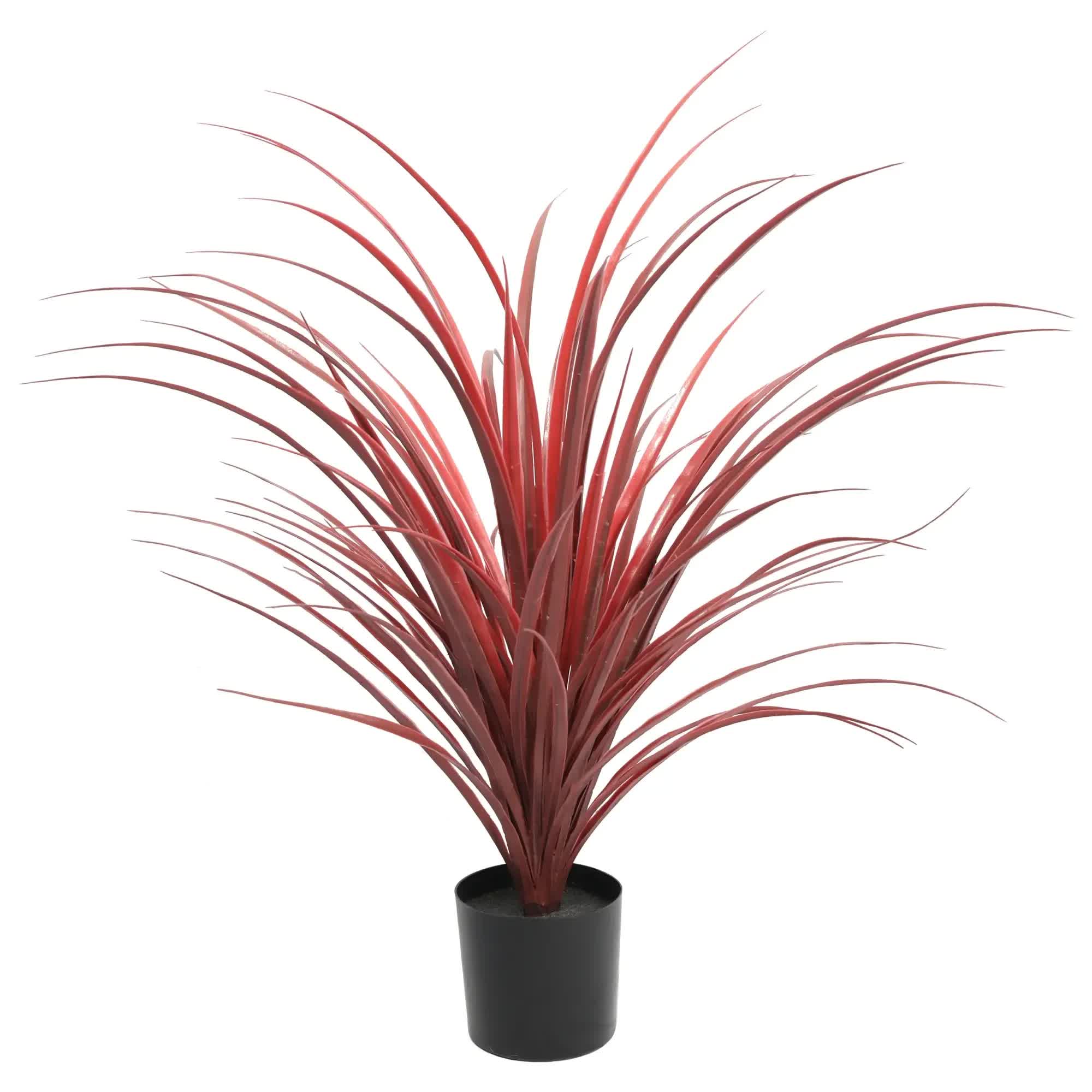 Burgundy Potted Artificial Long Grass (Yucca Grass) 75cm UV Resistant V637-DP189562