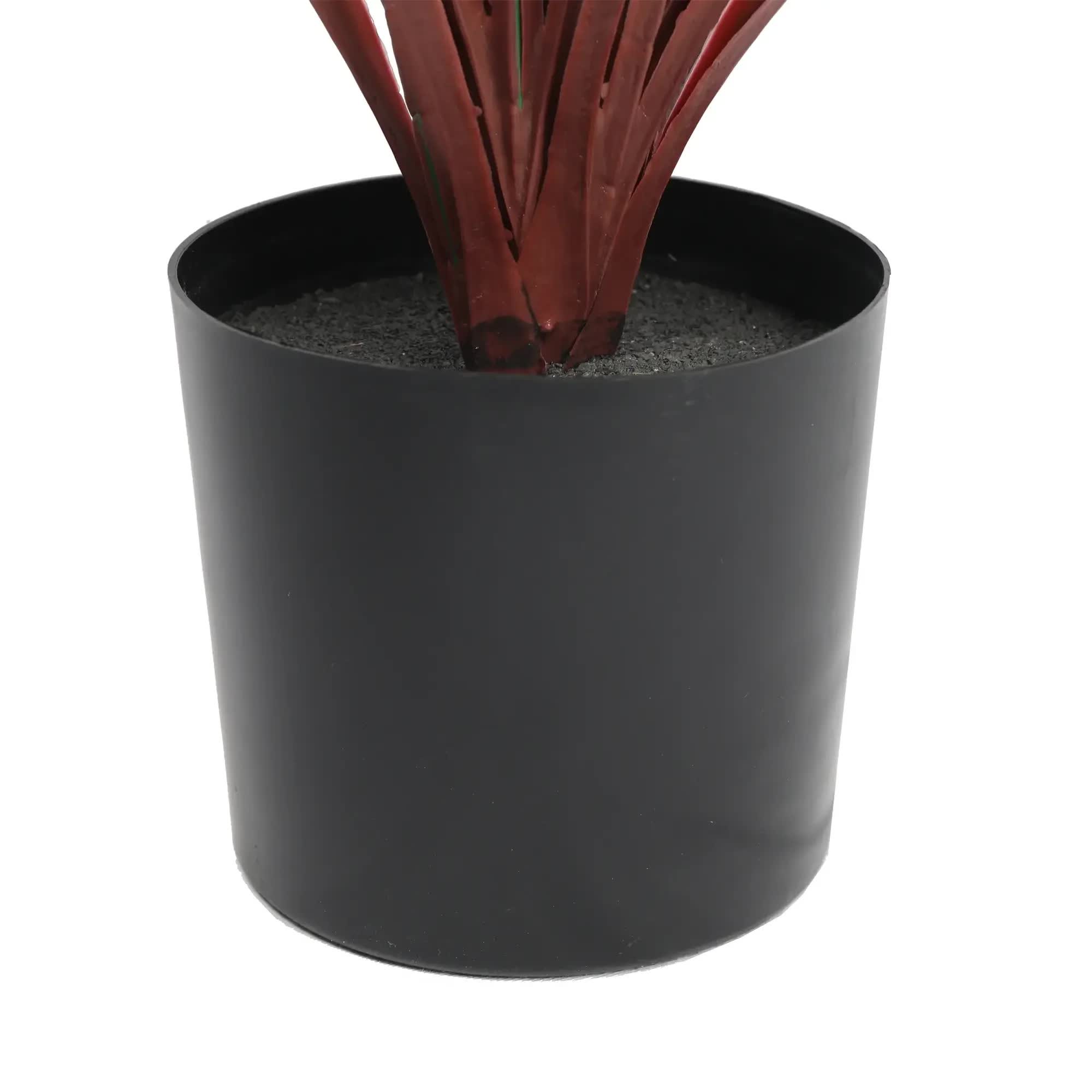 Burgundy Potted Artificial Long Grass (Yucca Grass) 75cm UV Resistant V637-DP189562