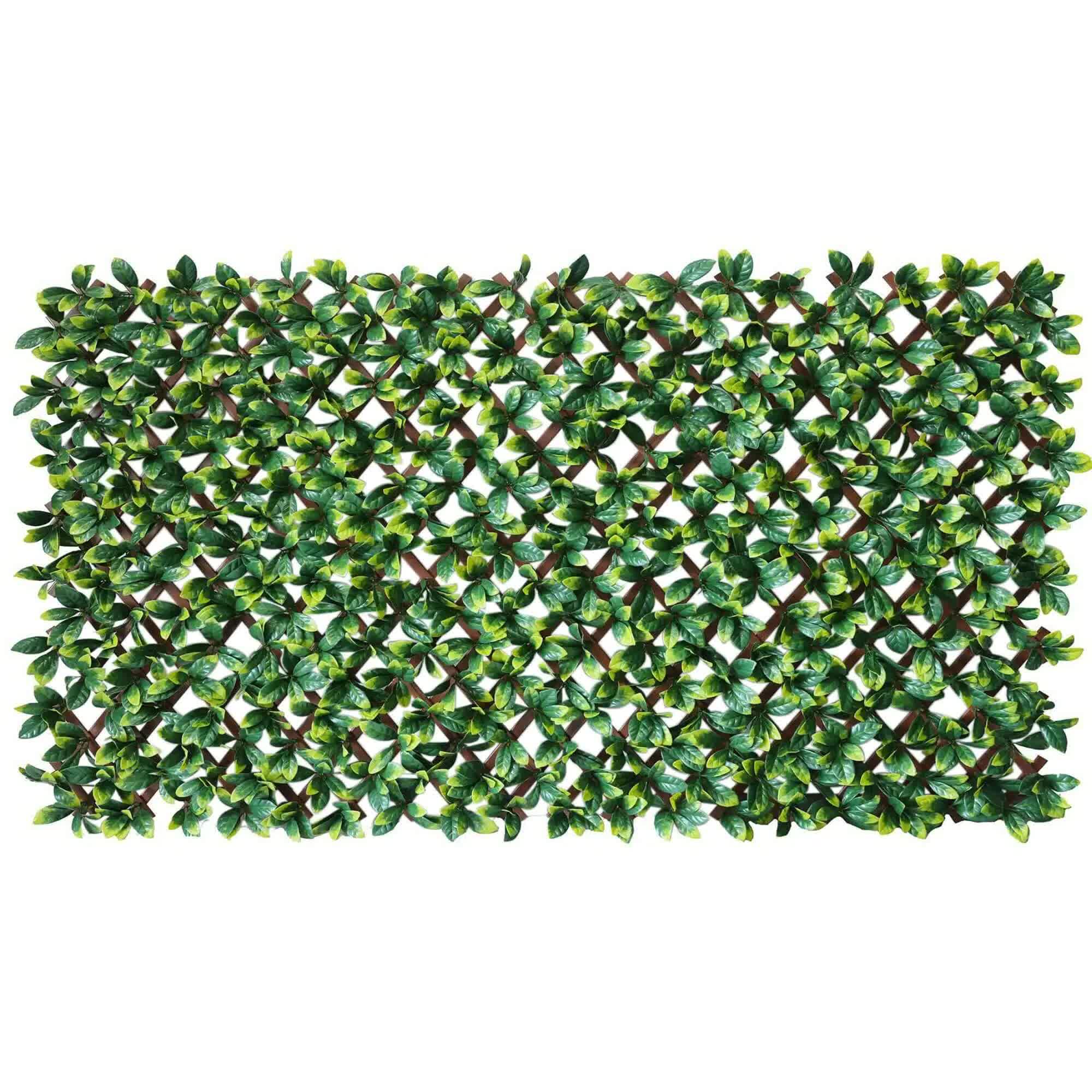 Premium Laurel Leaf Artificial Hedge Extendable Trellis / Screen 2 Meter By 1 Meter UV Resistant (PVC) V637-DP20786514