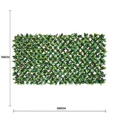 Premium Laurel Leaf Artificial Hedge Extendable Trellis / Screen 2 Meter By 1 Meter UV Resistant (PVC) V637-DP20786514