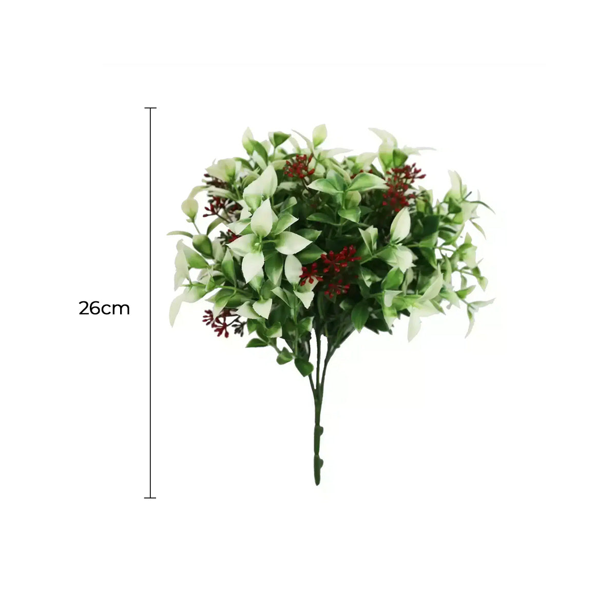 Artificial Flowering Holly Plant Stem UV Resistant 26cm V637-DP22569