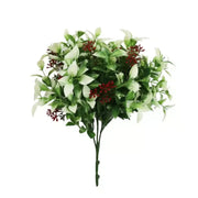 Artificial Flowering Holly Plant Stem UV Resistant 26cm V637-DP22569
